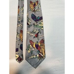 VTG 1993 Men's Handmade 100% Silk WWF Tie Bird Species‎ Design 194